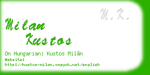 milan kustos business card